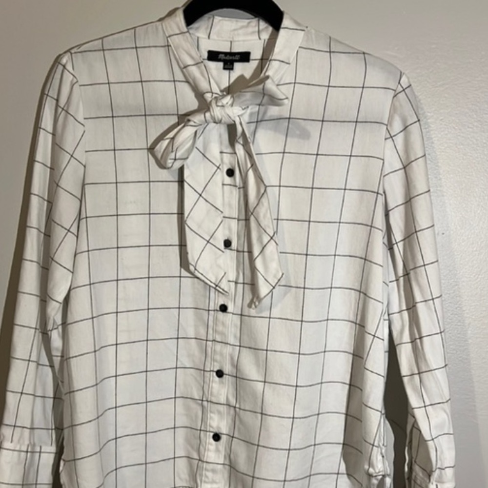 Madewell Tie Neck Flannel